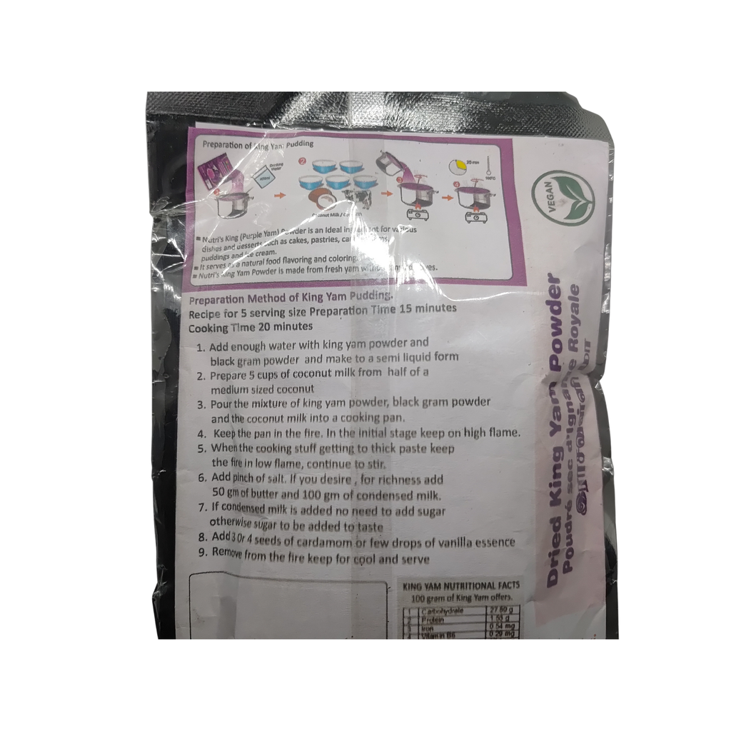 Dried King Yam Powder - back view - Yarl Products
